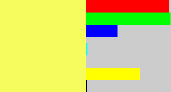 Hex color #f7fc5e - canary