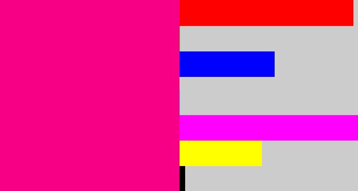 Hex color #f80086 - hot pink