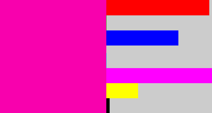 Hex color #f801ad - bright pink