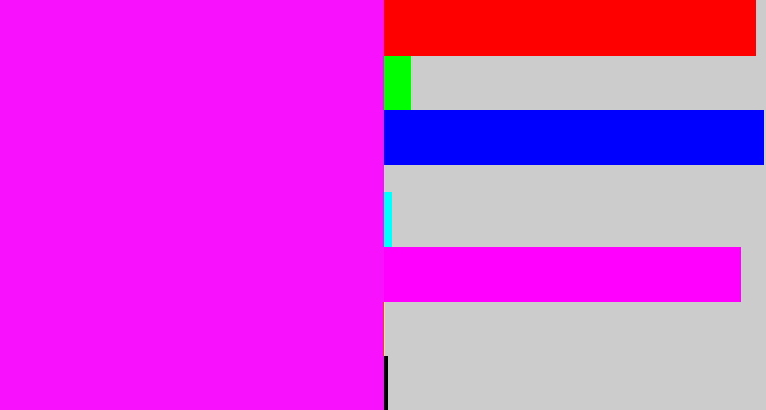 Hex color #f811fd - bright magenta