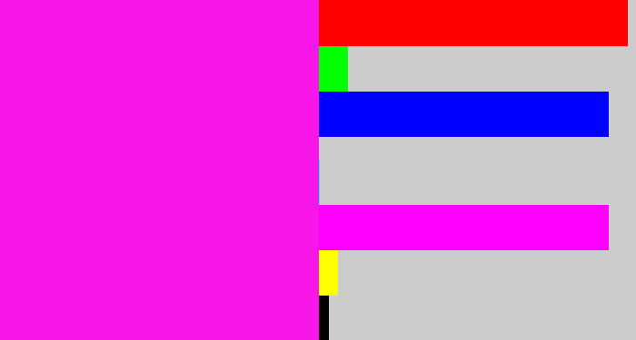 Hex color #f816e9 - pink/purple