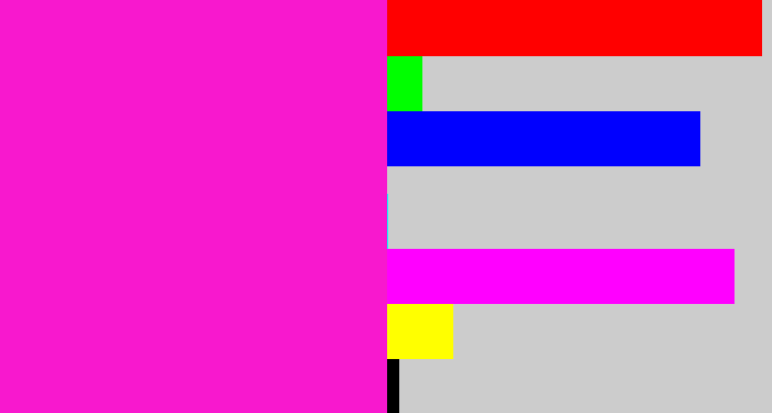 Hex color #f818ce - fuchsia