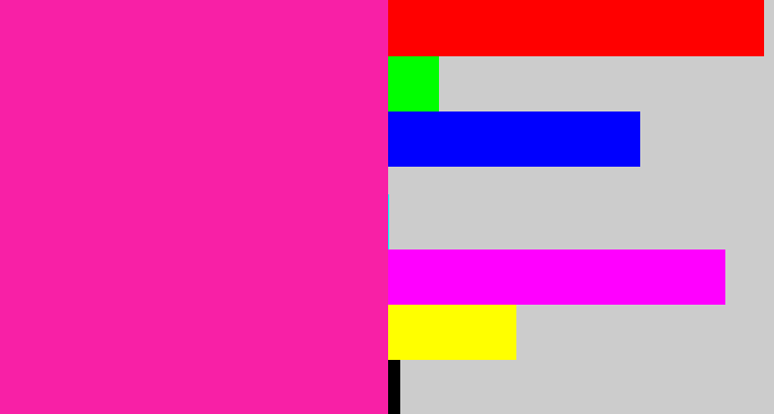 Hex color #f820a6 - shocking pink