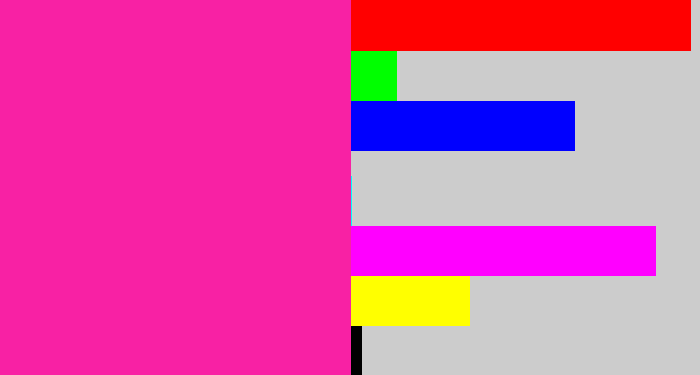 Hex color #f821a4 - shocking pink