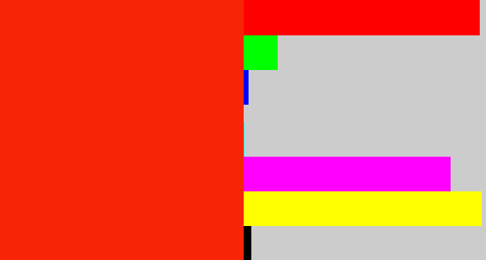 Hex color #f82406 - vermillion