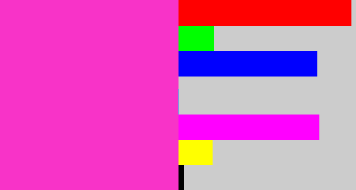 Hex color #f833c8 - purple pink