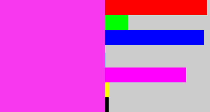 Hex color #f838ef - pink/purple