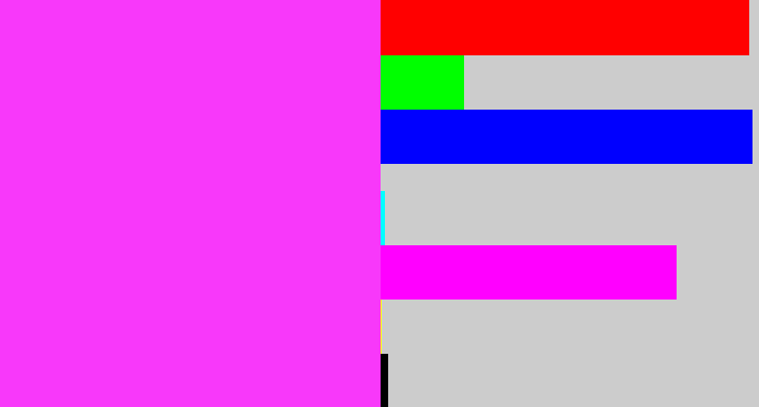 Hex color #f838fa - pink/purple