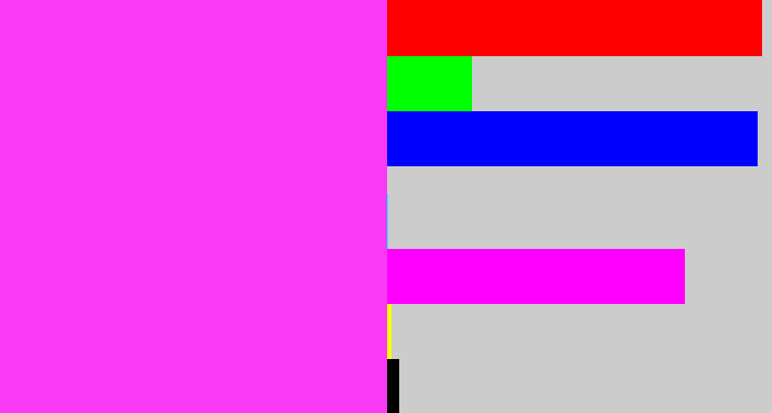 Hex color #f839f6 - pink/purple
