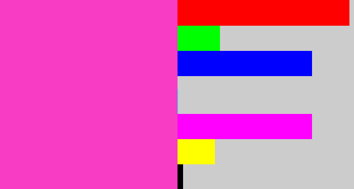 Hex color #f83cc3 - purpleish pink