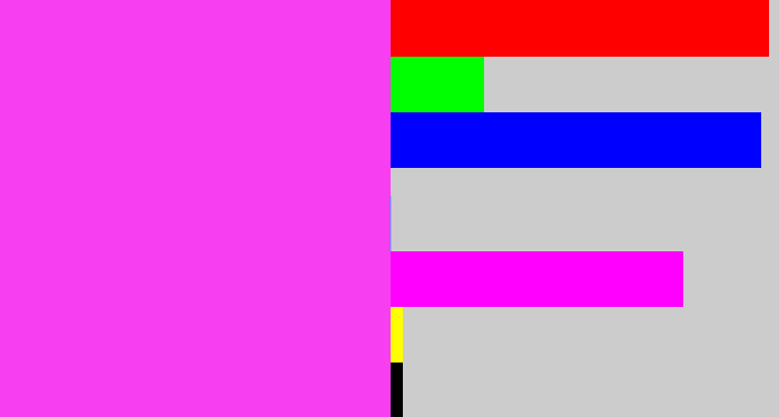 Hex color #f83ef1 - light magenta
