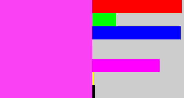 Hex color #f842f4 - light magenta