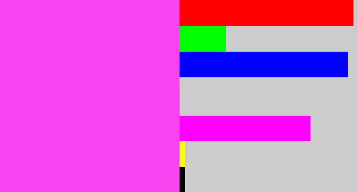 Hex color #f843f0 - light magenta