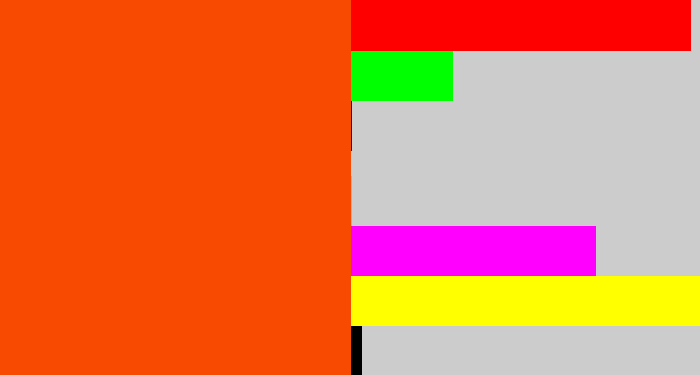 Hex color #f84a00 - blood orange