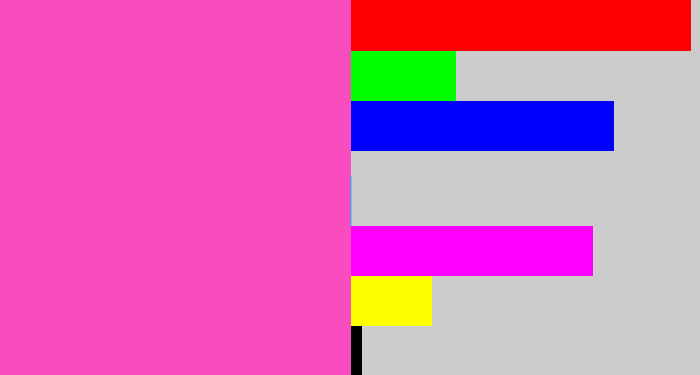 Hex color #f84cbf - purpleish pink