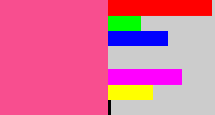 Hex color #f84e8f - warm pink