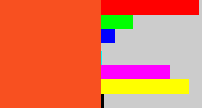 Hex color #f85020 - reddish orange