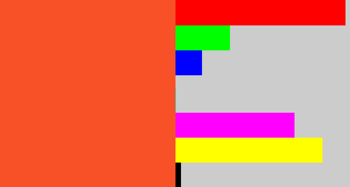 Hex color #f85027 - reddish orange