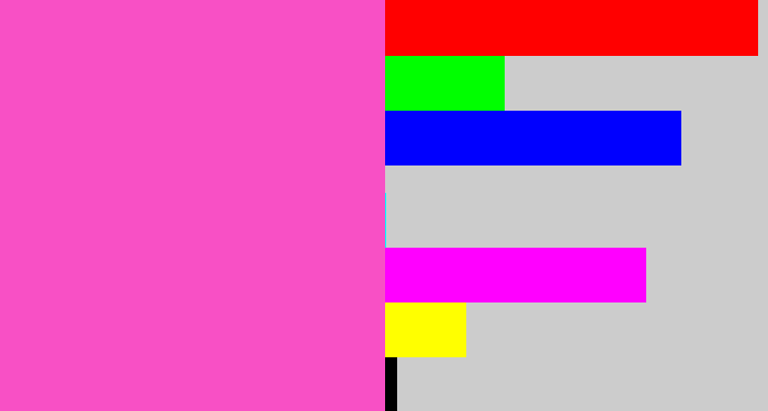 Hex color #f850c5 - purpleish pink