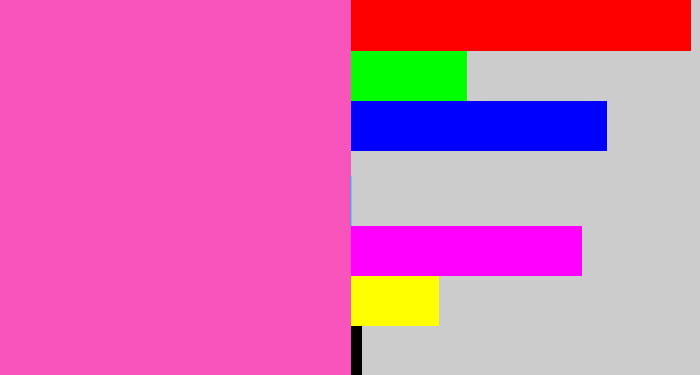 Hex color #f854bb - bubble gum pink