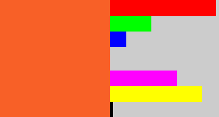 Hex color #f86027 - reddish orange