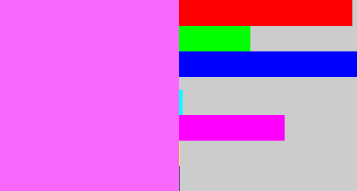 Hex color #f867fe - violet pink