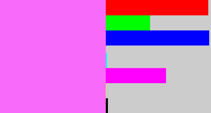 Hex color #f86bfa - violet pink
