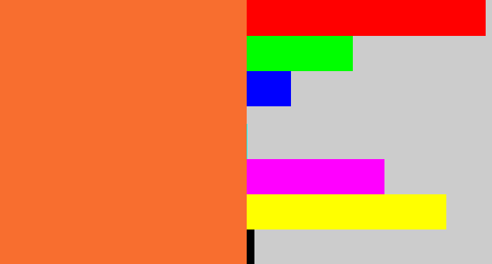 Hex color #f86e2f - dusty orange