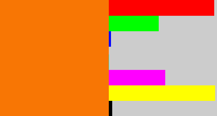 Hex color #f87604 - orange