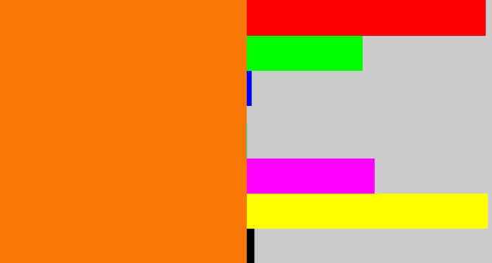 Hex color #f87705 - orange