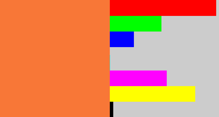 Hex color #f87737 - dusty orange