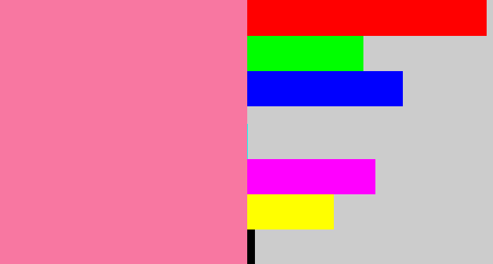 Hex color #f877a1 - carnation pink