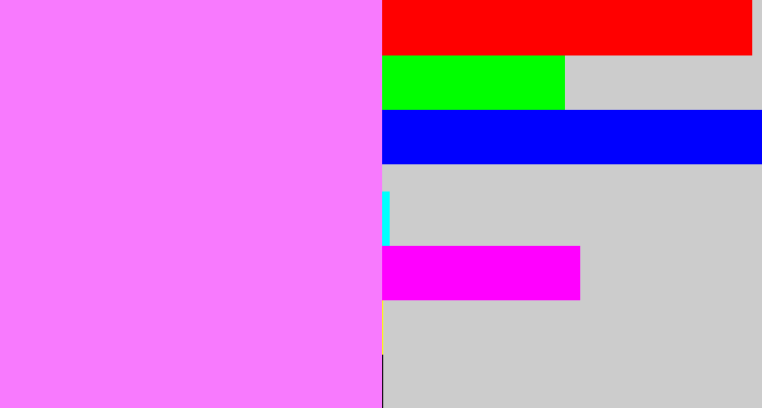 Hex color #f87afe - purply pink