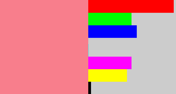 Hex color #f87e8c - blush pink