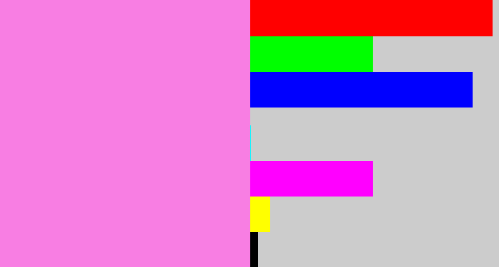 Hex color #f87ee3 - purply pink