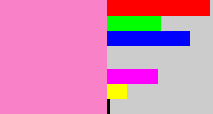 Hex color #f881c8 - bubblegum pink