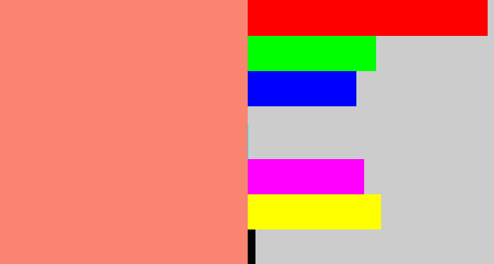 Hex color #f88471 - salmon