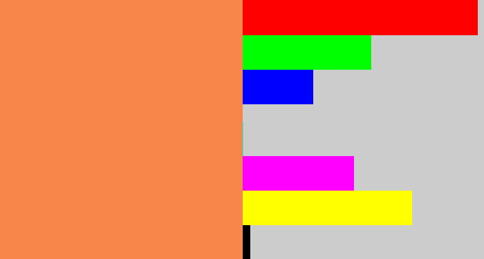 Hex color #f8864a - orangish