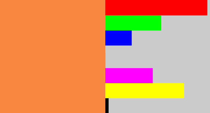 Hex color #f8883f - dusty orange