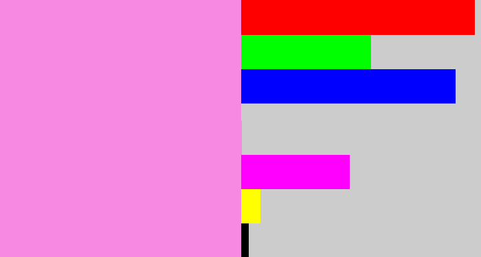Hex color #f889e3 - purply pink