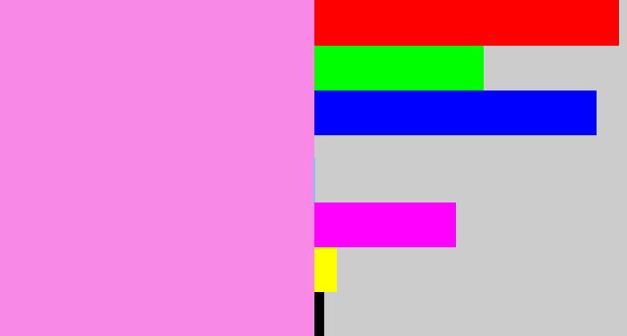Hex color #f889e6 - purply pink