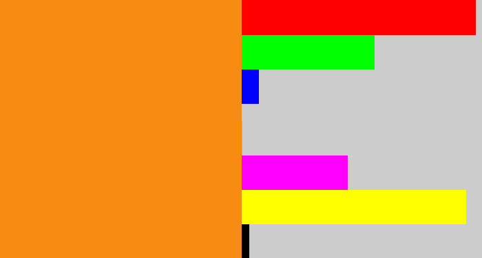 Hex color #f88b11 - tangerine