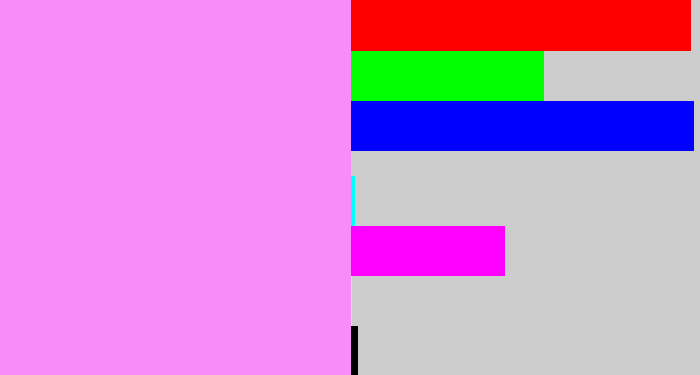 Hex color #f88dfa - purply pink