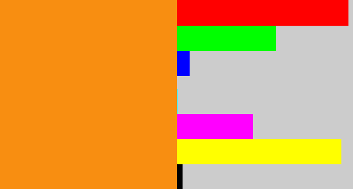Hex color #f88e11 - tangerine