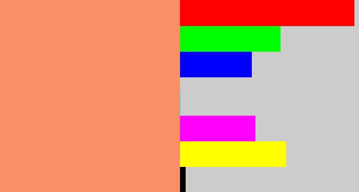 Hex color #f88f66 - salmon