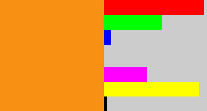Hex color #f89013 - tangerine