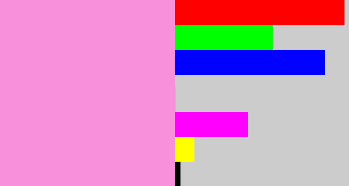 Hex color #f890dc - bubblegum pink
