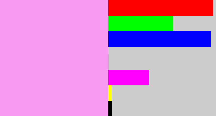Hex color #f89af1 - purply pink