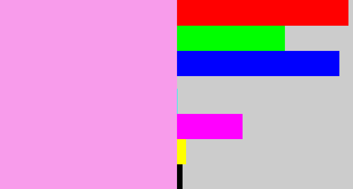 Hex color #f89ceb - powder pink