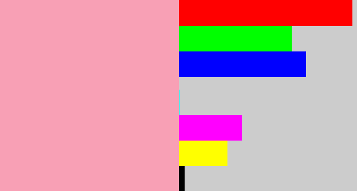 Hex color #f8a0b5 - soft pink